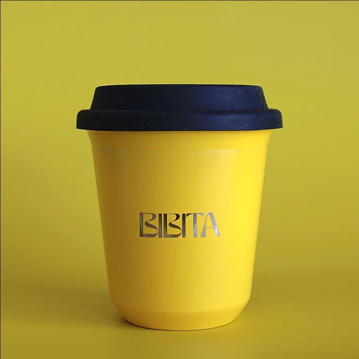 Sunshine Yellow Cup with Lid - Medium