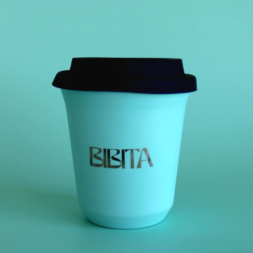 Aqua Blue Cup with Lid - Medium