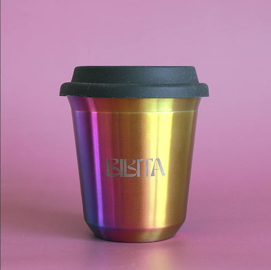 Rainbow Iridescent Cup with Lid - Medium