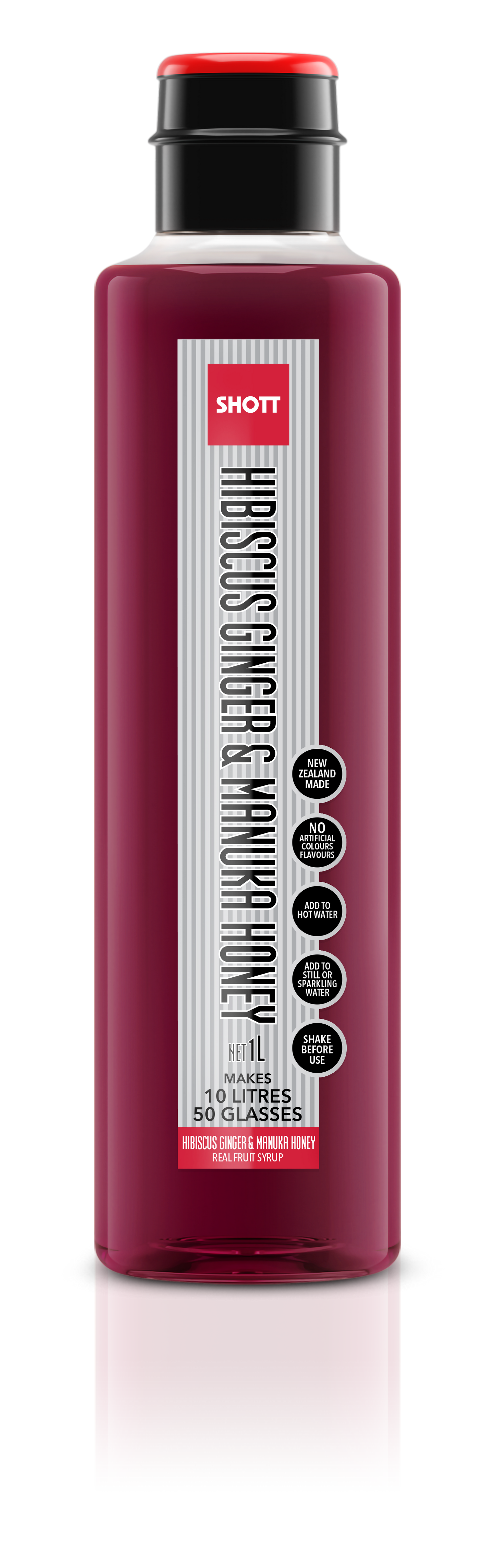 Shott - Hibiscus Ginger & Manuka Honey 1Ltr