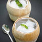 Coconut jelly served in a fruit or dessert bowl