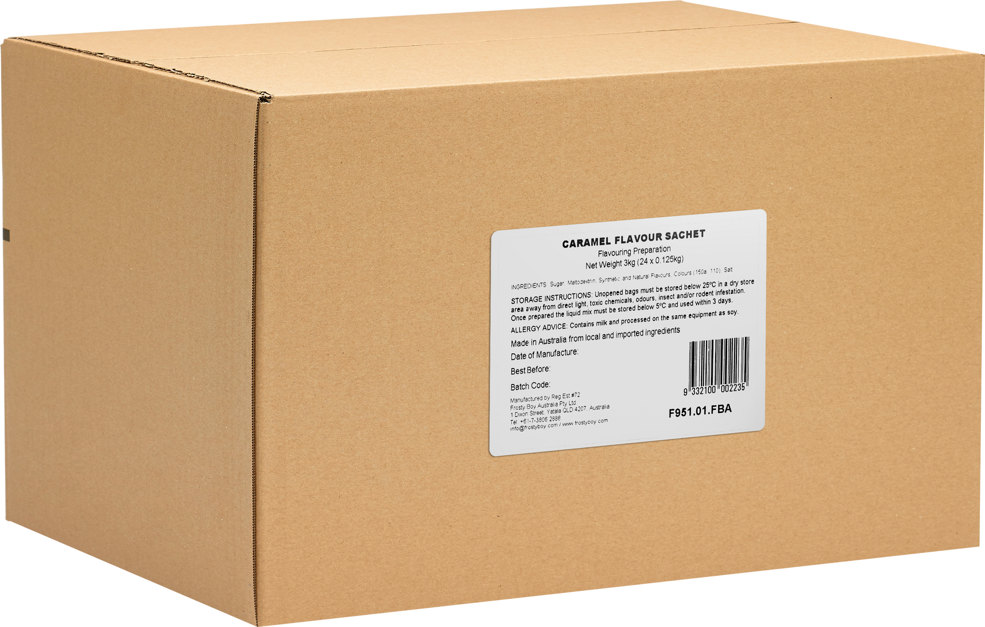 24 × 125 g carton of Caramel Flavour Sachets 