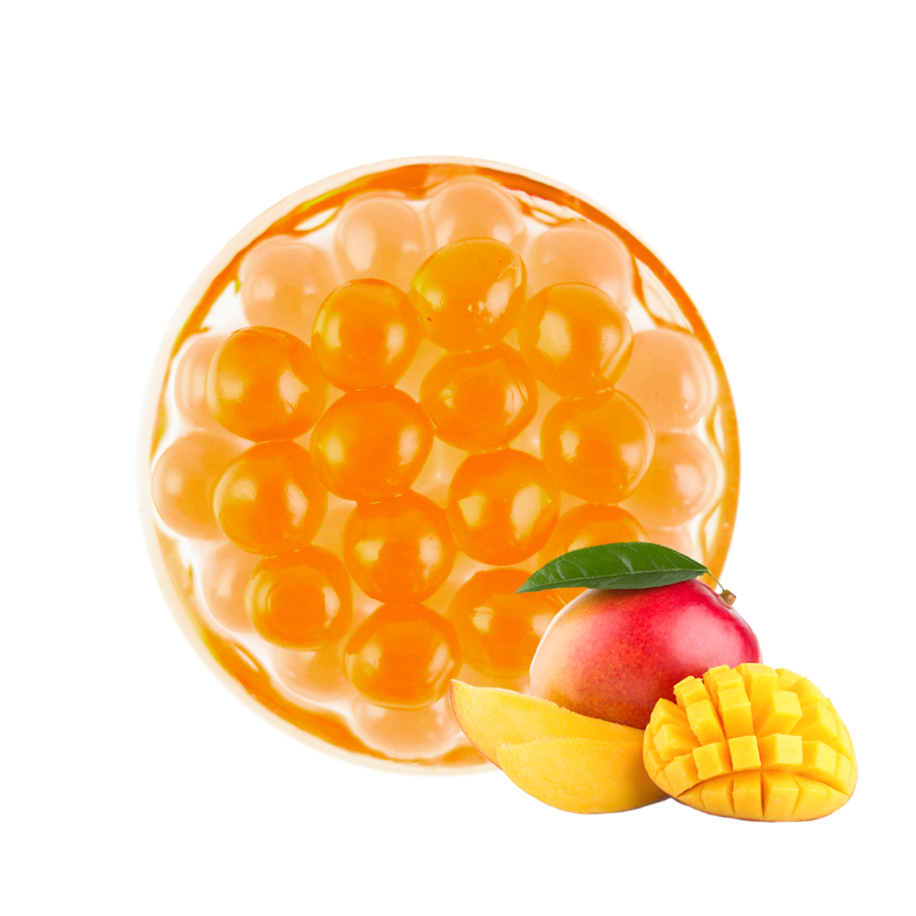3.4 kg tub of mango popping boba from NZ Food Supplies