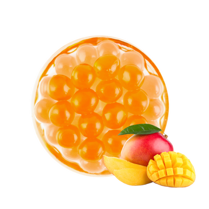 3.4 kg tub of mango popping boba from NZ Food Supplies