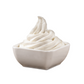 Vanilla soft serve dessert bowl made with Monalisa powder