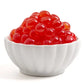 Strawberry popping boba used in a dessert bowl